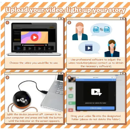 Creative 3D Crystal Ball Video Play Display Room Desktop Art Aesthetics Kawaii Children's Home Decoration Accessories Gifts