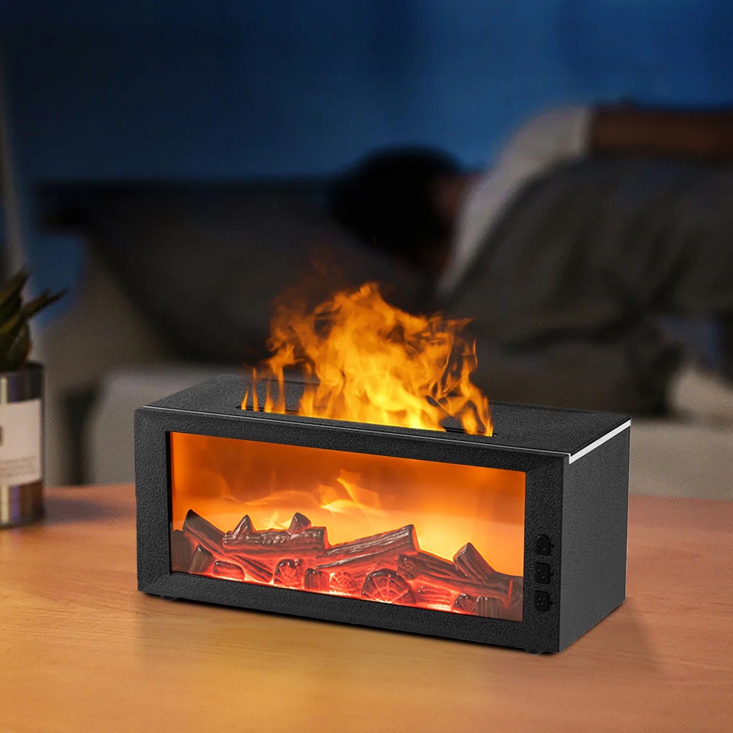 7 Colors Night Light Essential Oil Fireplace Diffuser Fireplace Flame Aromatherapy Fireplace Humidifier Aromatherapy Oil Diffuse