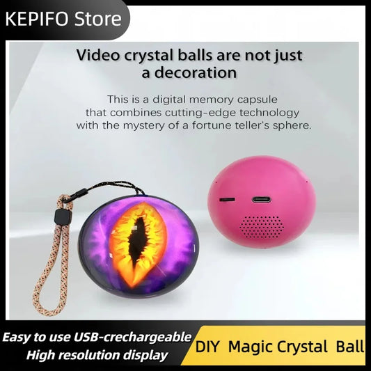 3D crystal ball customized video playback screen electronic ball, suitable for gifting to family and friends, birthday gifts