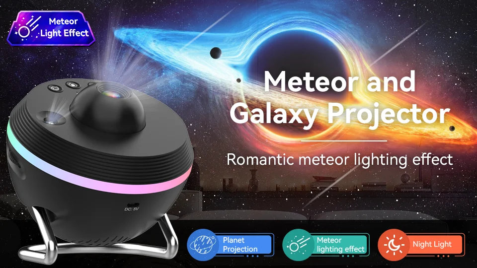 12 IN 1 Galaxy Star Projector with Meteor Ultra Clear Night Light Lamp Rotary Space Ball Planetarium Projector Lights for Kids G