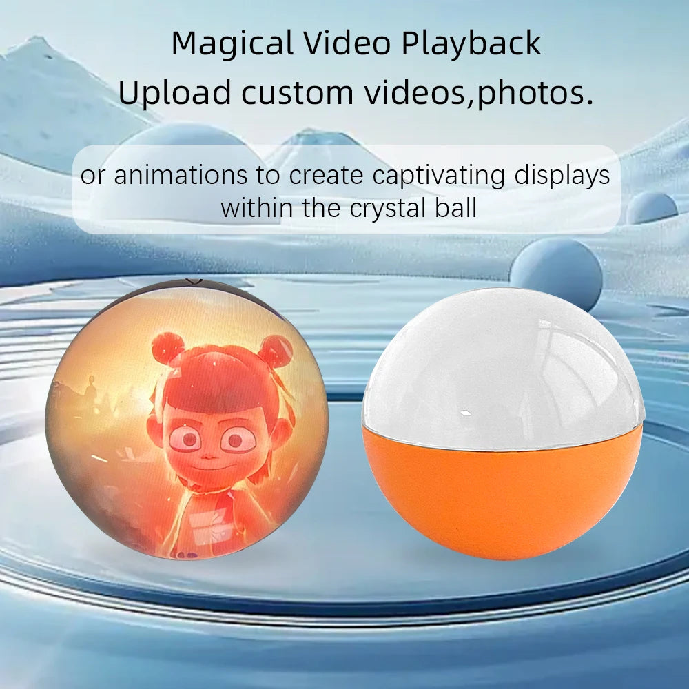 Creative 3D Crystal Ball Video Play Display Room Desktop Art Aesthetics Kawaii Children's Home Decoration Accessories Gifts