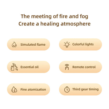 7 Colors Night Light Essential Oil Fireplace Diffuser Fireplace Flame Aromatherapy Fireplace Humidifier Aromatherapy Oil Diffuse