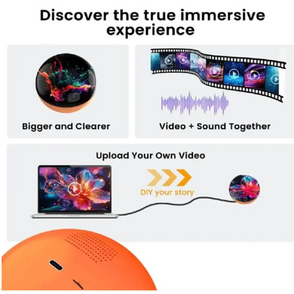 Creative 3D Crystal Ball Video Play Display Room Desktop Art Aesthetics Kawaii Children's Home Decoration Accessories Gifts