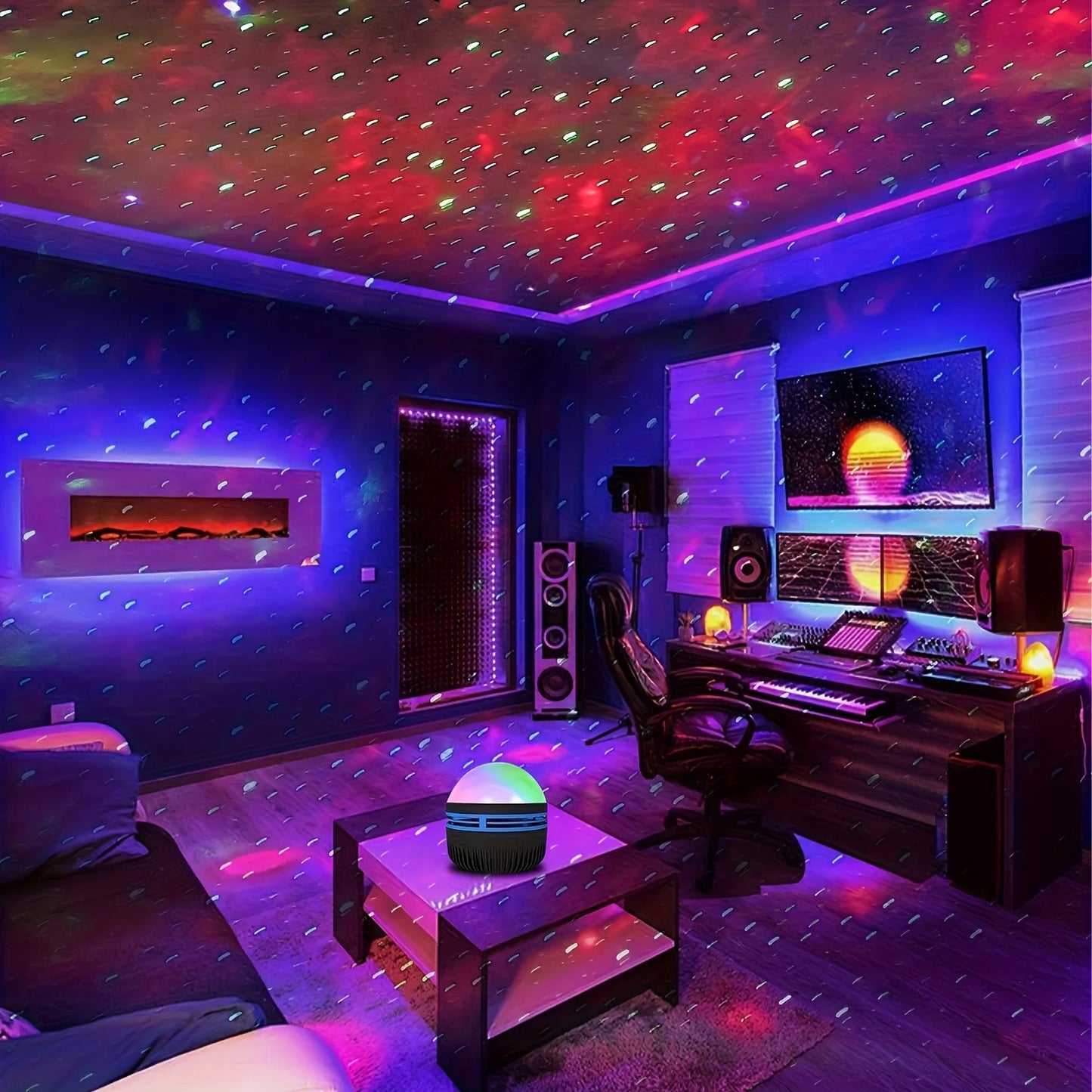 Aurora Borealis Starry Sky Projector,LED Star Projector Night Light with Remote, Galaxy Star Projector with 7 Lighting Effects