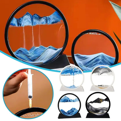 Quicksand Sand View Deep Sea Art Picture 3D Dynamic Office Home Motion Sand Display Decoration Gifts Painting K7S9