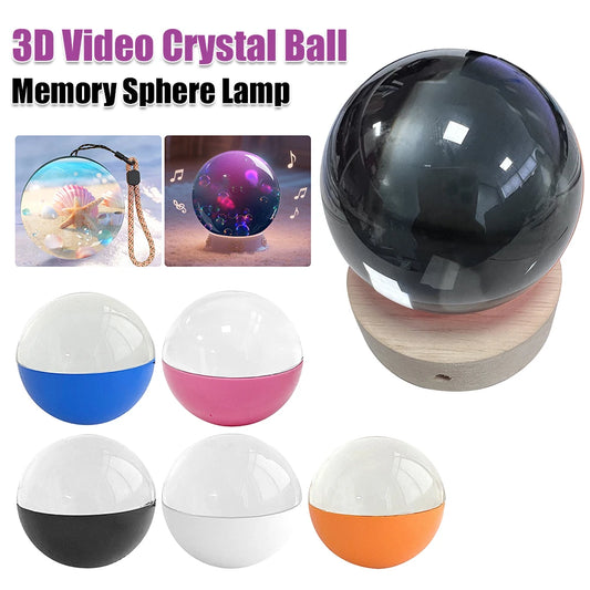 3D Video Crystal Ball with Stand Memory Sphere Lamp with Black Base Memory Orb Lamp Ideal Gift for Expecting Parents