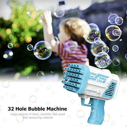 32 Holes Bubble Machine Plastic Electric Shape Automatic Blower Safe Without Liquid Leakproof Anti-Skid Handle for Wedding Props