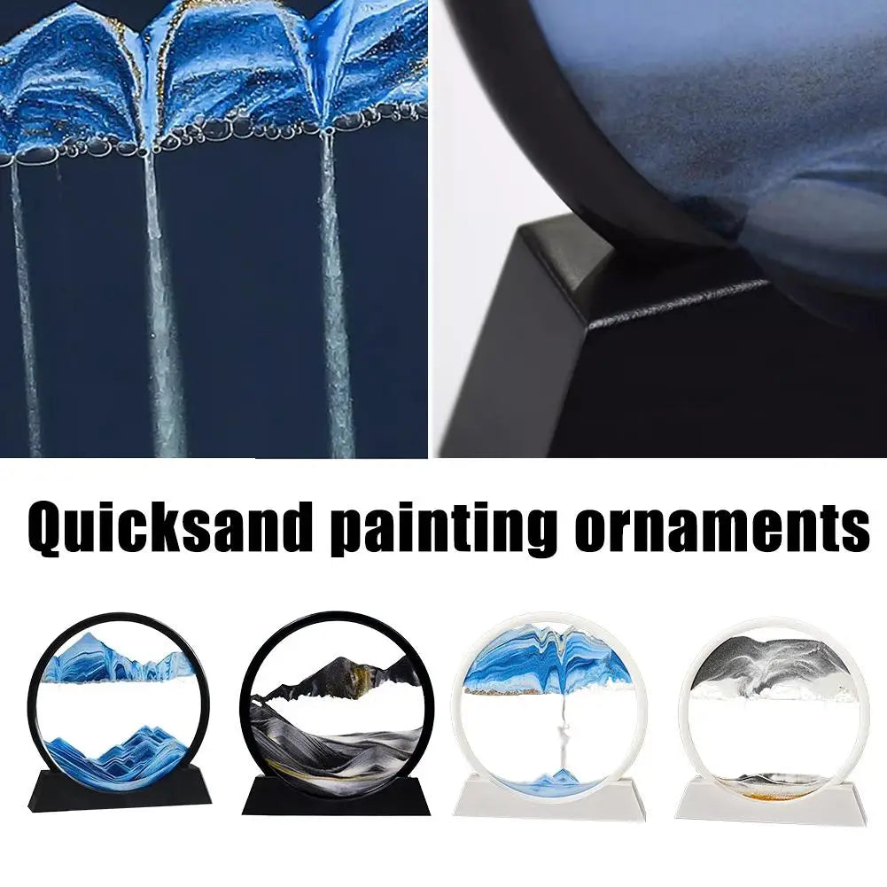Quicksand Sand View Deep Sea Art Picture 3D Dynamic Office Home Motion Sand Display Decoration Gifts Painting K7S9