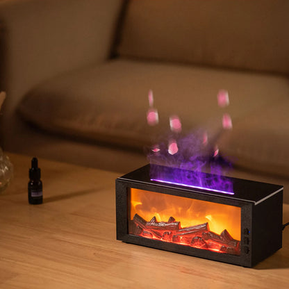 7 Colors Night Light Essential Oil Fireplace Diffuser Fireplace Flame Aromatherapy Fireplace Humidifier Aromatherapy Oil Diffuse
