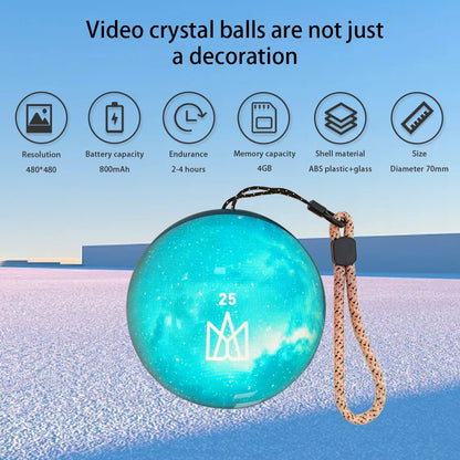 Creative 3D Crystal Ball Video Play Display Room Desktop Art Aesthetics Kawaii Children's Home Decoration Accessories Gifts