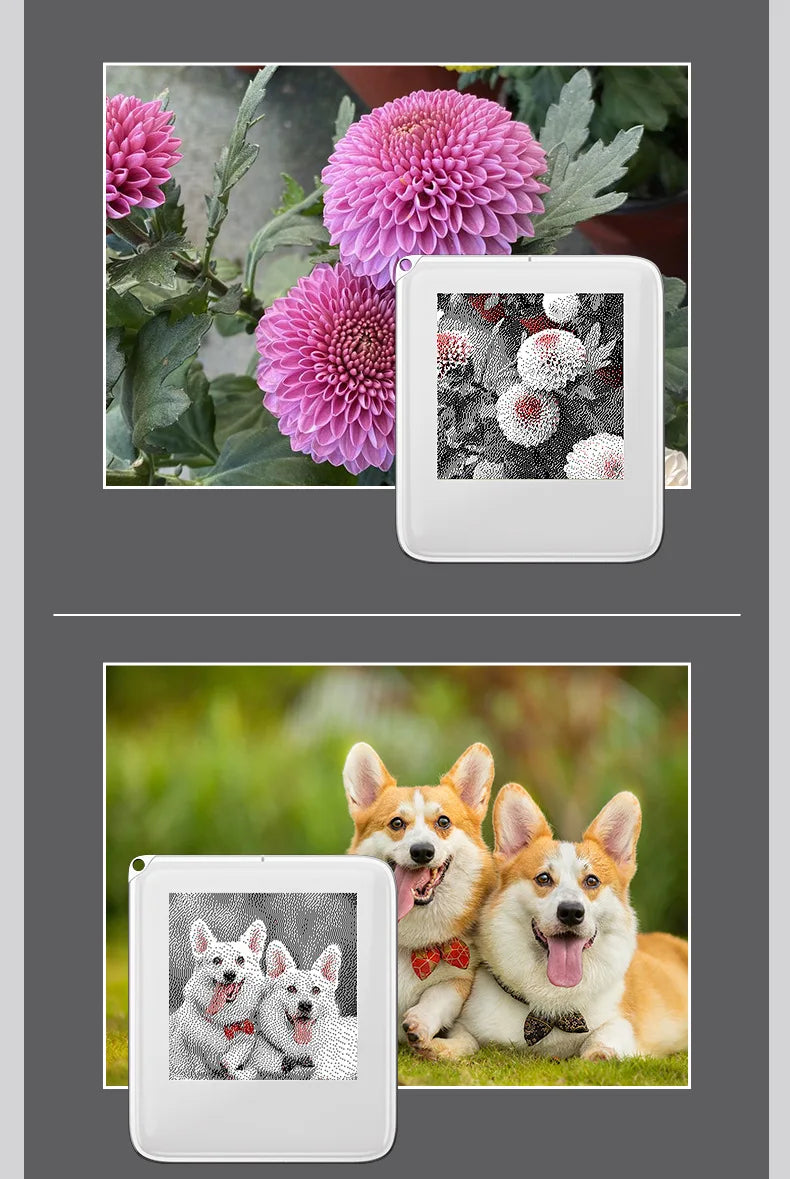 NFC Function Memory Keyring 1.54-inch Three Color Display Screen Image Wireless Transmission Keychain Ink Screen