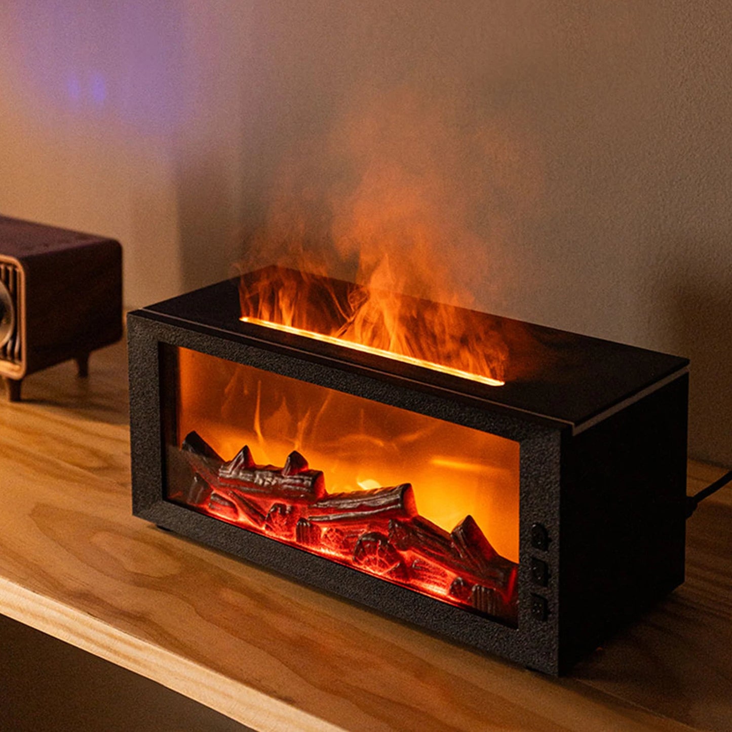 7 Colors Night Light Essential Oil Fireplace Diffuser Fireplace Flame Aromatherapy Fireplace Humidifier Aromatherapy Oil Diffuse